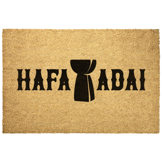 Hafa Adai Latte Stone Guam CNMI Outdoor Coir Door Mat