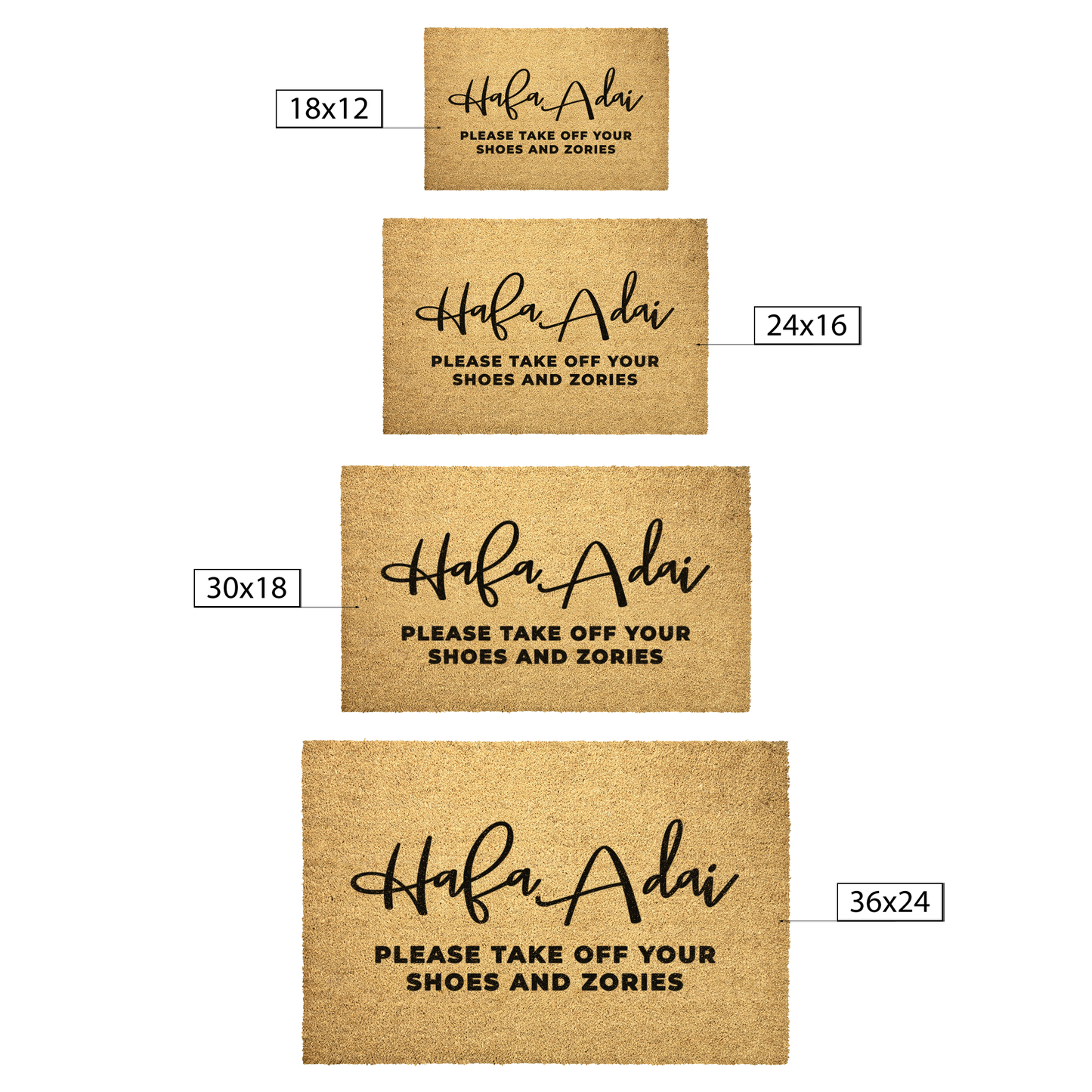 Hafa Adai Take Zories Off Guam CNMI Outdoor Coir Door Mat