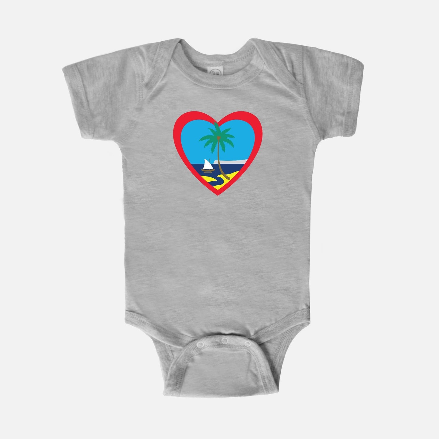 Heart Guam Color Baby Bodysuit