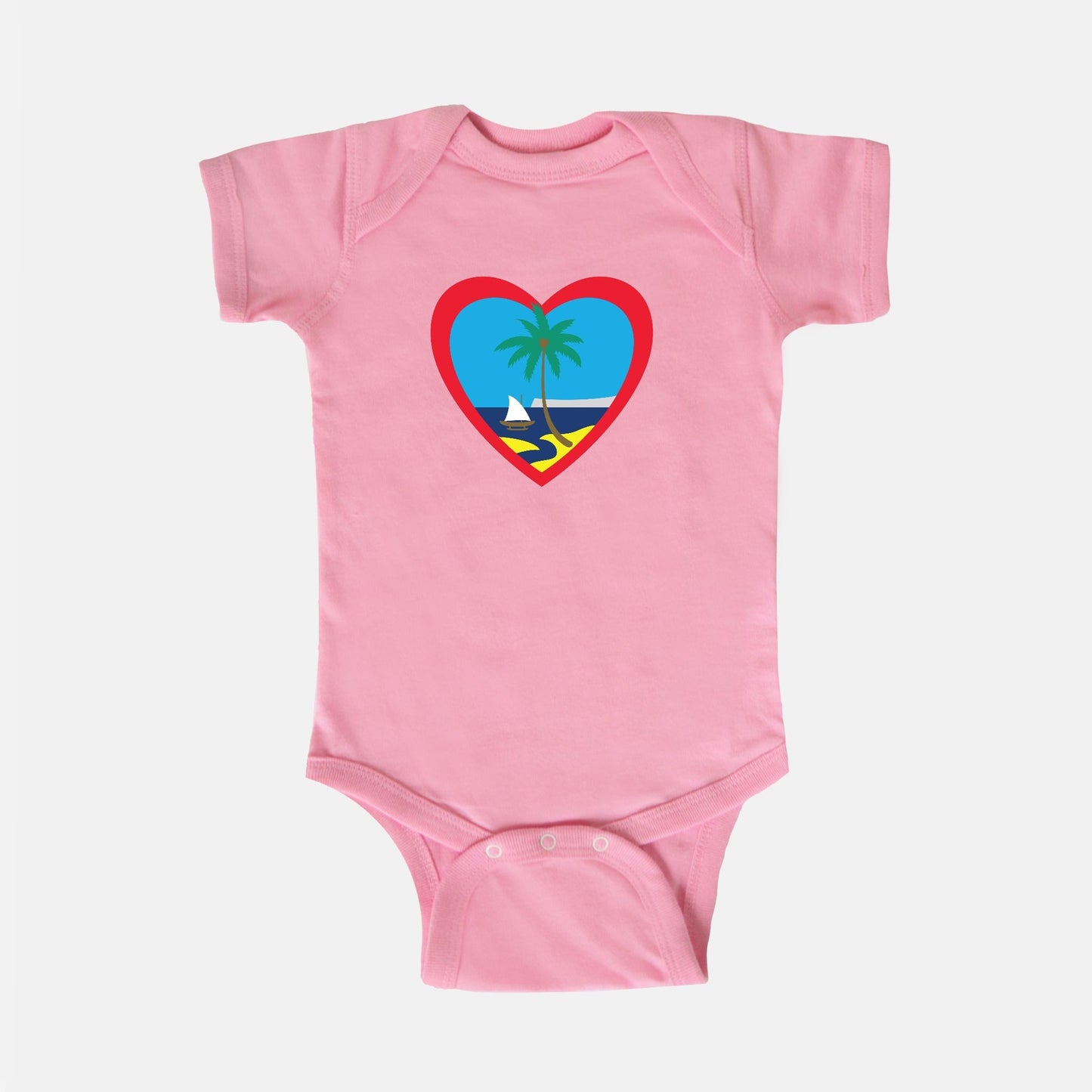 Heart Guam Color Baby Bodysuit