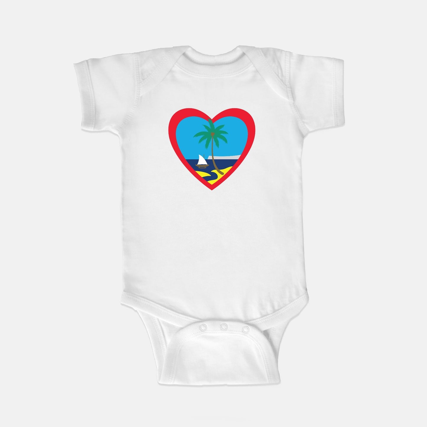 Heart Guam Color Baby Bodysuit