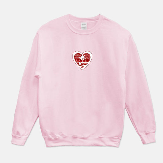 Heart Guam Tribal Unisex Crew Neck Sweatshirt