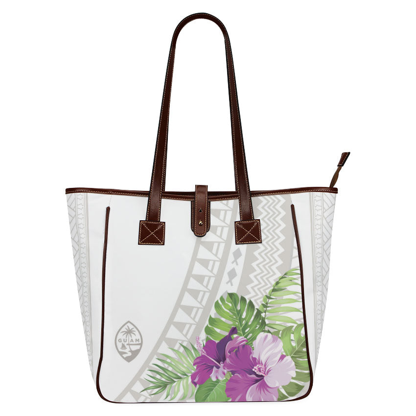 Guam Seal Purple Hibiscus Tribal Classic Tote Purse