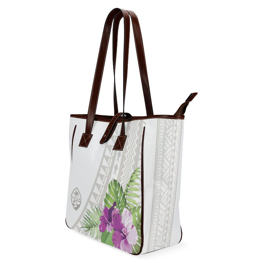 Guam Seal Purple Hibiscus Tribal Classic Tote Purse