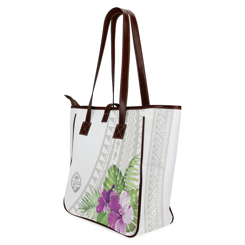 Guam Seal Purple Hibiscus Tribal Classic Tote Purse