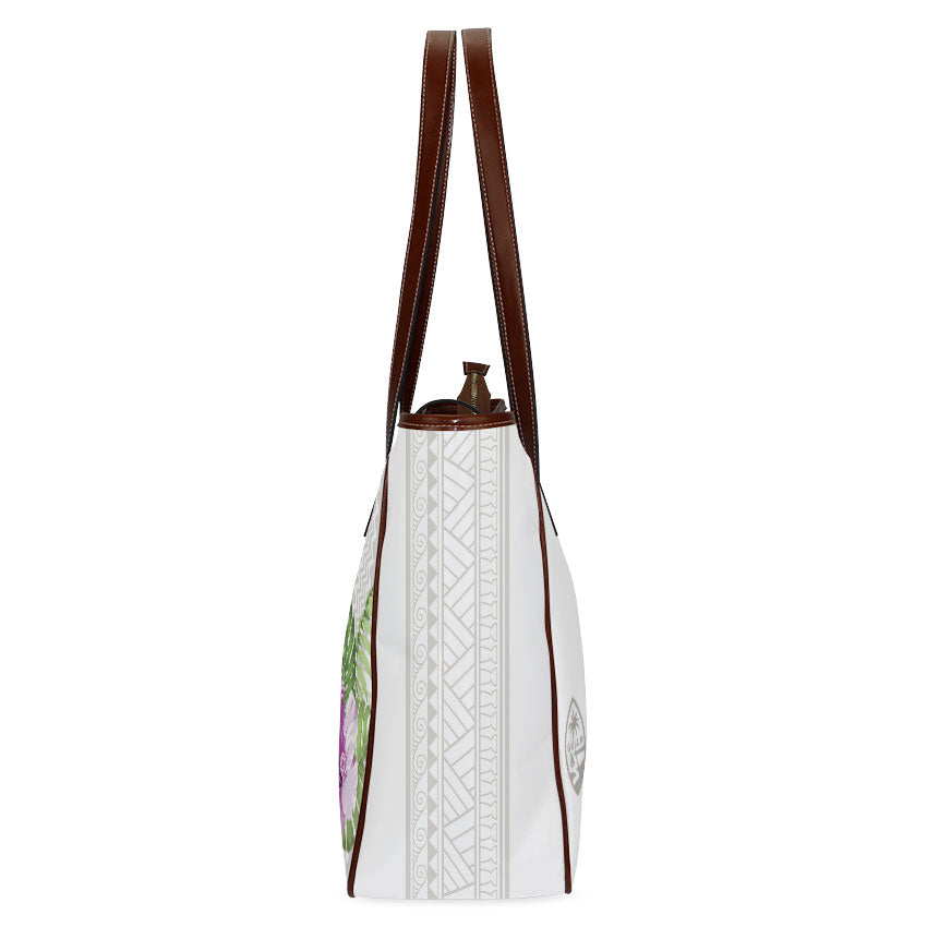 Guam Seal Purple Hibiscus Tribal Classic Tote Purse