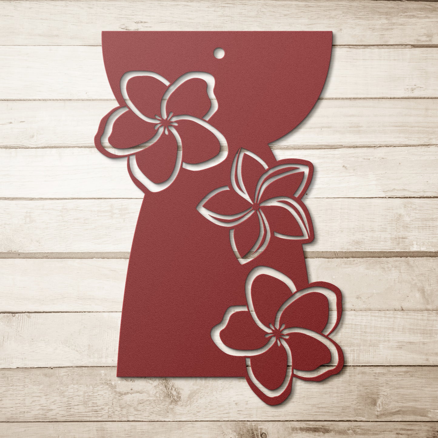Latte Stone Plumeria Guam CNMI Metal Wall Decor Sign