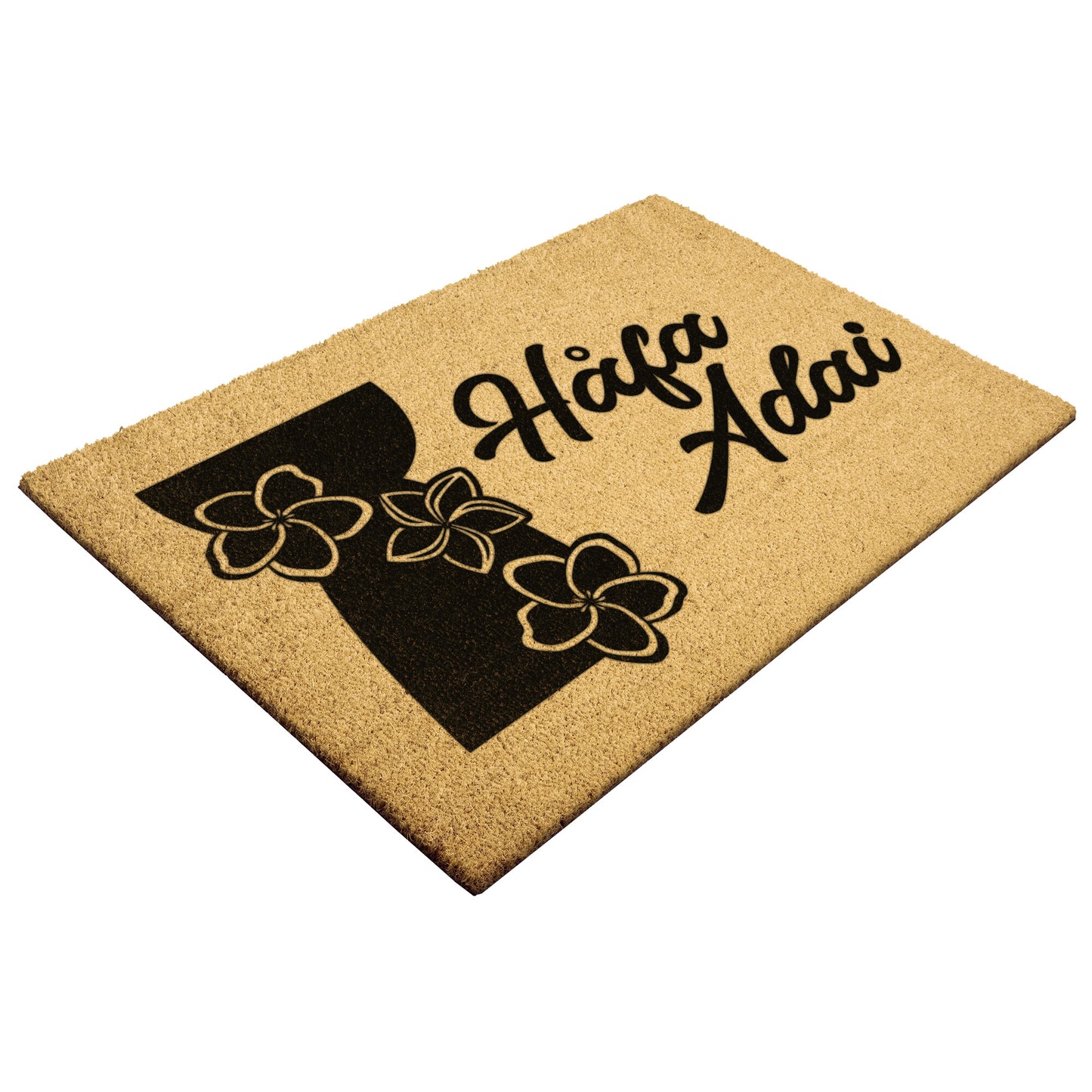 Latte Stone Plumeria Guam CNMI Outdoor Coir Door Mat
