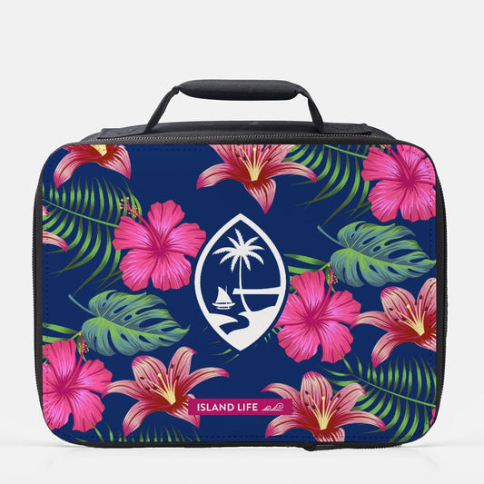 Guam Hibiscus Island Blue Insulated Lunch Box