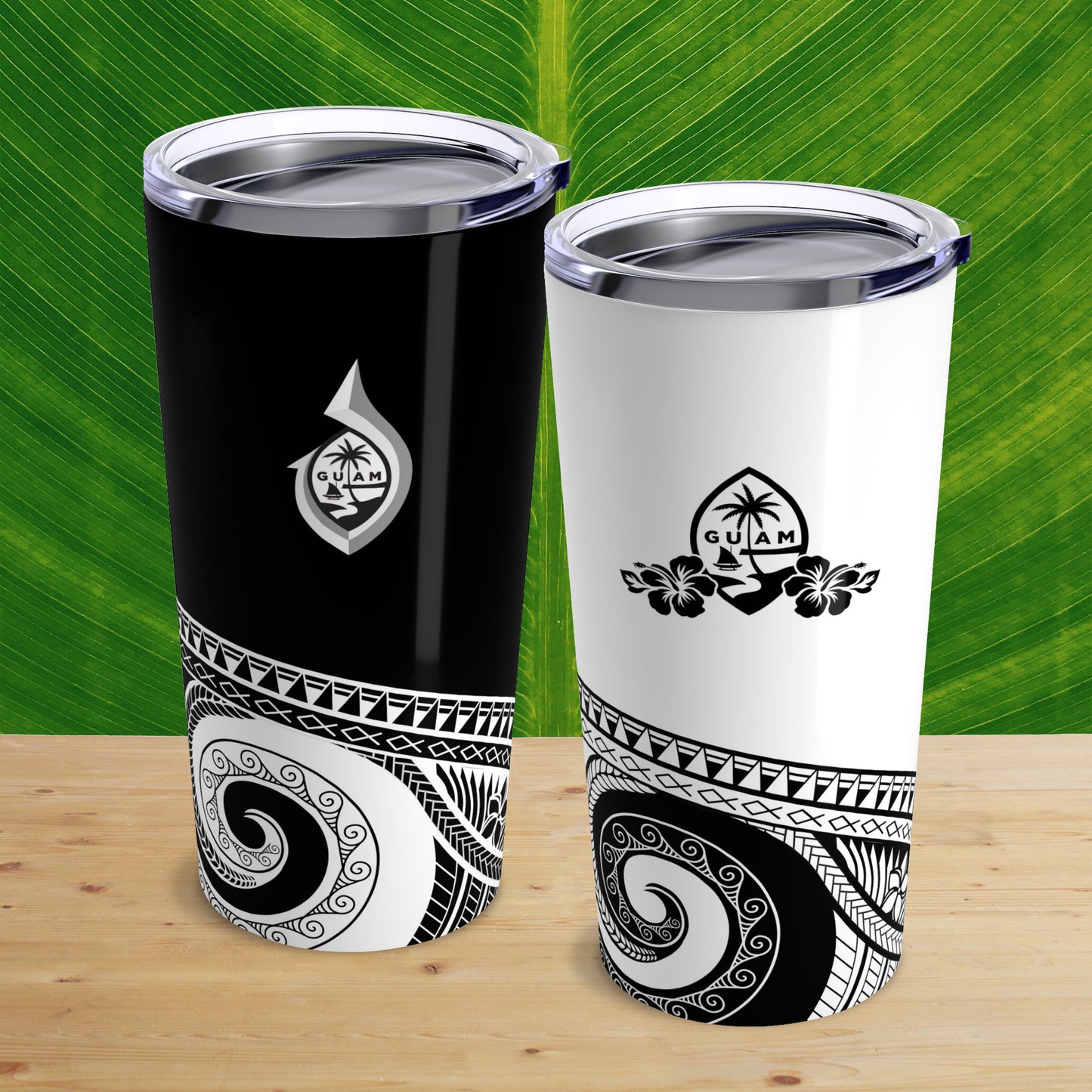 Nobiu Nobia Chamorro Bride Groom Guam Wedding Gift Set Black White Tumbler