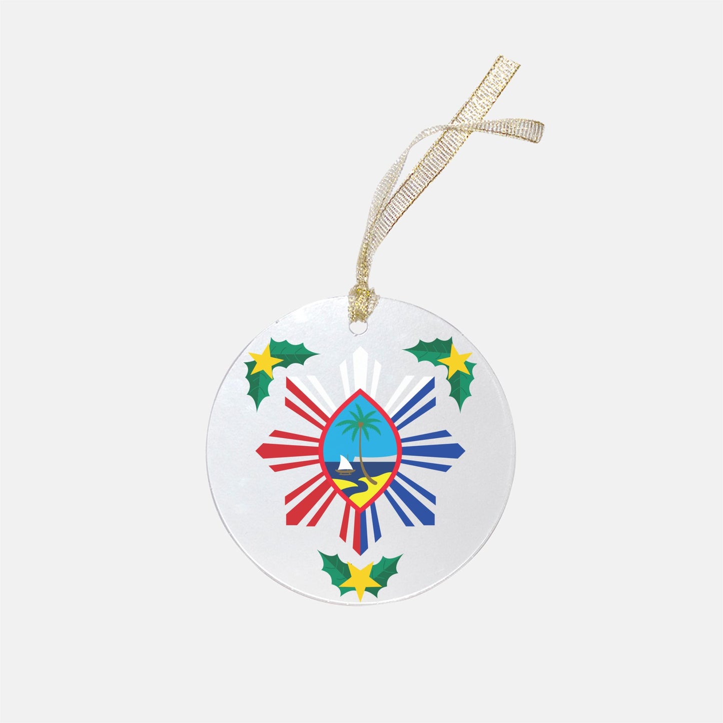Guam Philippines Christmas Clear Acrylic Round Ornament