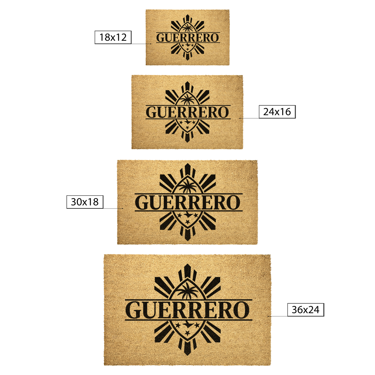 Personalized Guam Philippines Outdoor Coir Door Mat