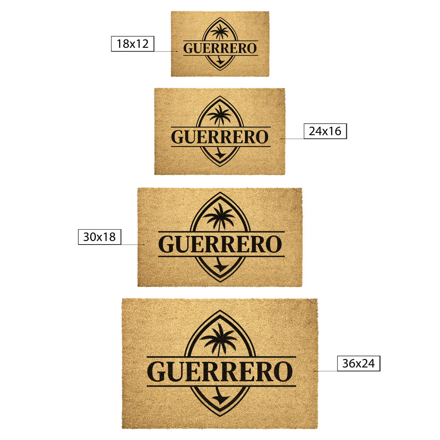 Personalized Guam Sling Stone Outdoor Coir Door Mat