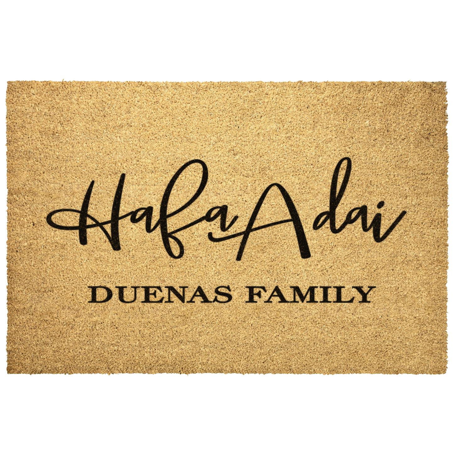 Personalized Hafa Adai Guam CNMI Outdoor Coir Door Mat