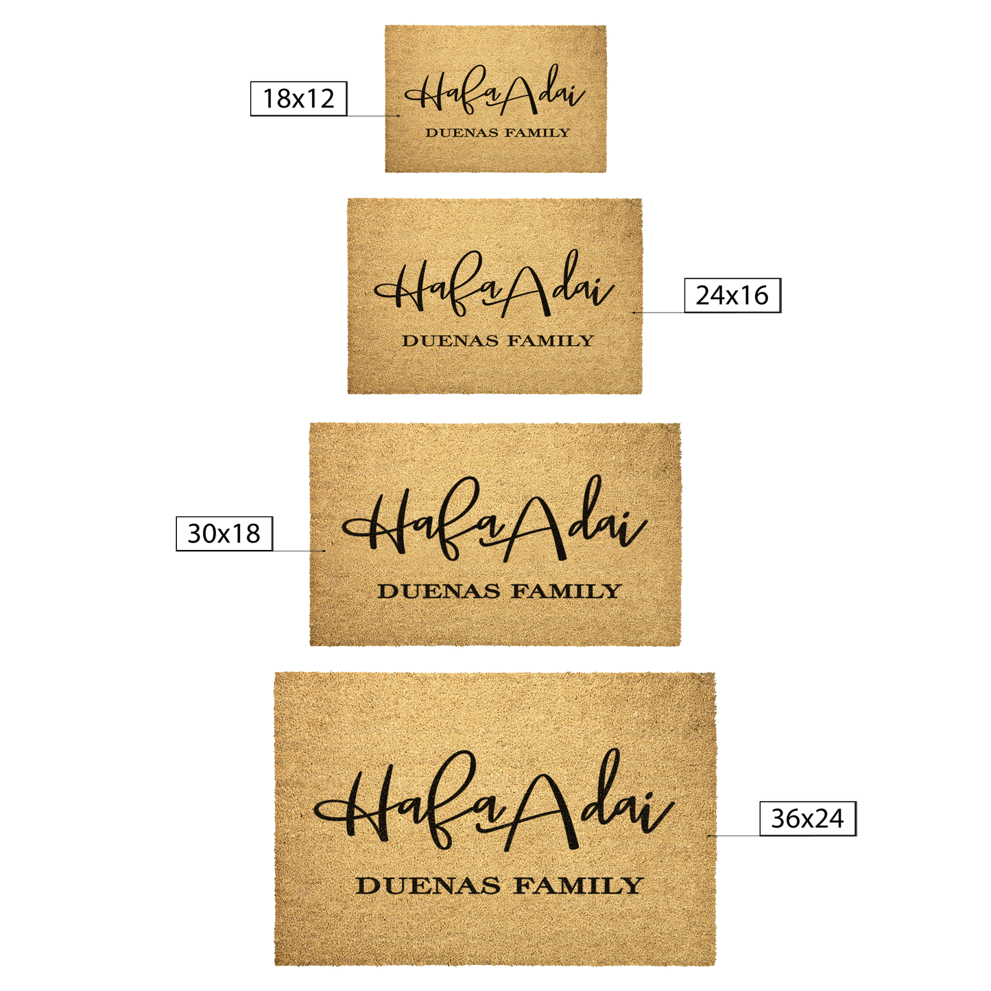 Personalized Hafa Adai Guam CNMI Outdoor Coir Door Mat
