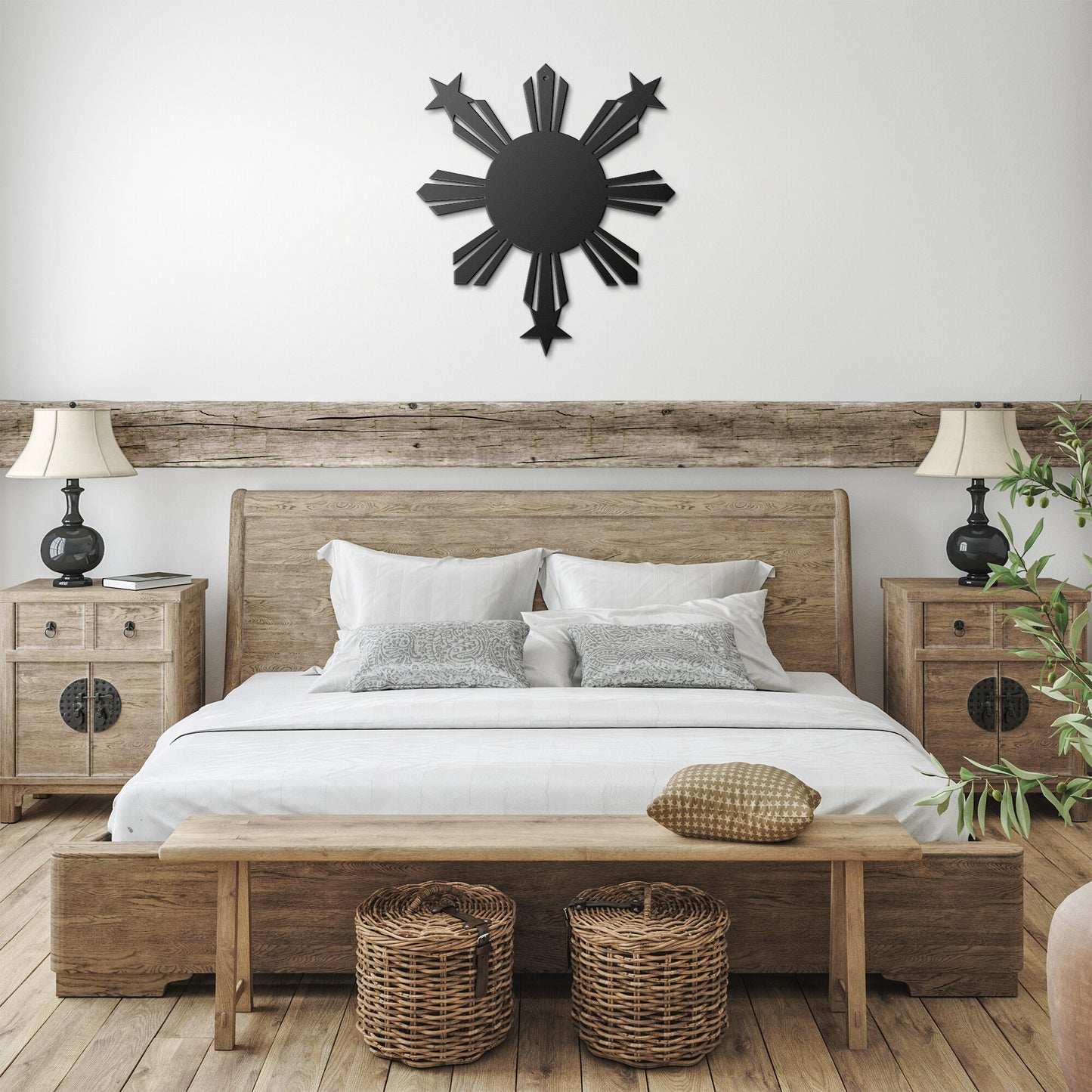 Philippines Sun and Stars Metal Wall Decor Sign
