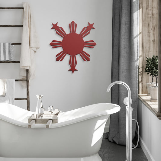 Philippines Sun and Stars Metal Wall Decor Sign
