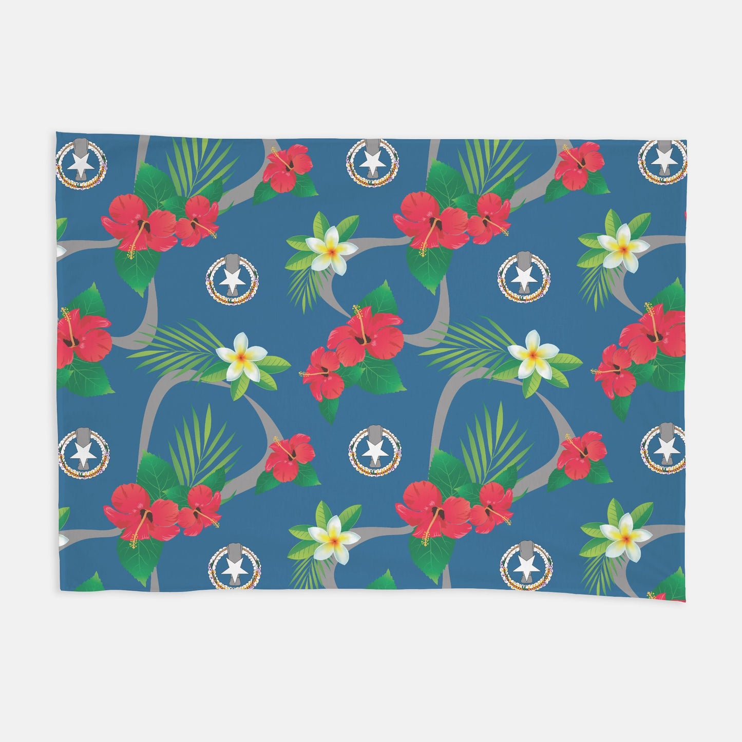 CNMI Flag Flowers Baby Swaddle Blanket
