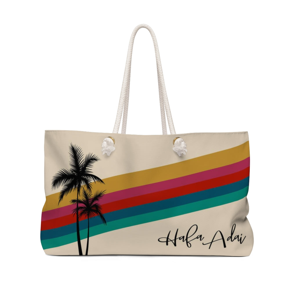 Hafa Adai Retro Rainbow Sunset Guam CNMI Weekender Tote Bag