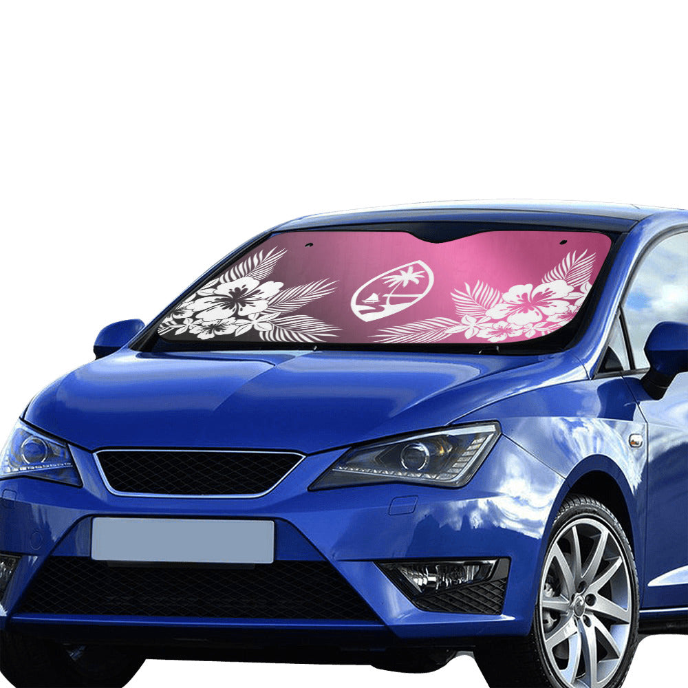Guam Tropical Hibiscus Pink Car Sun Shade