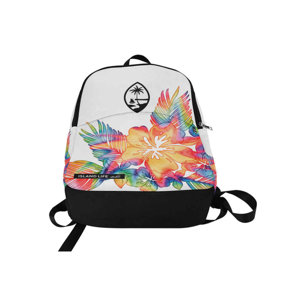 Guam Tropical Hibiscus Tie Dye Laptop Backpack