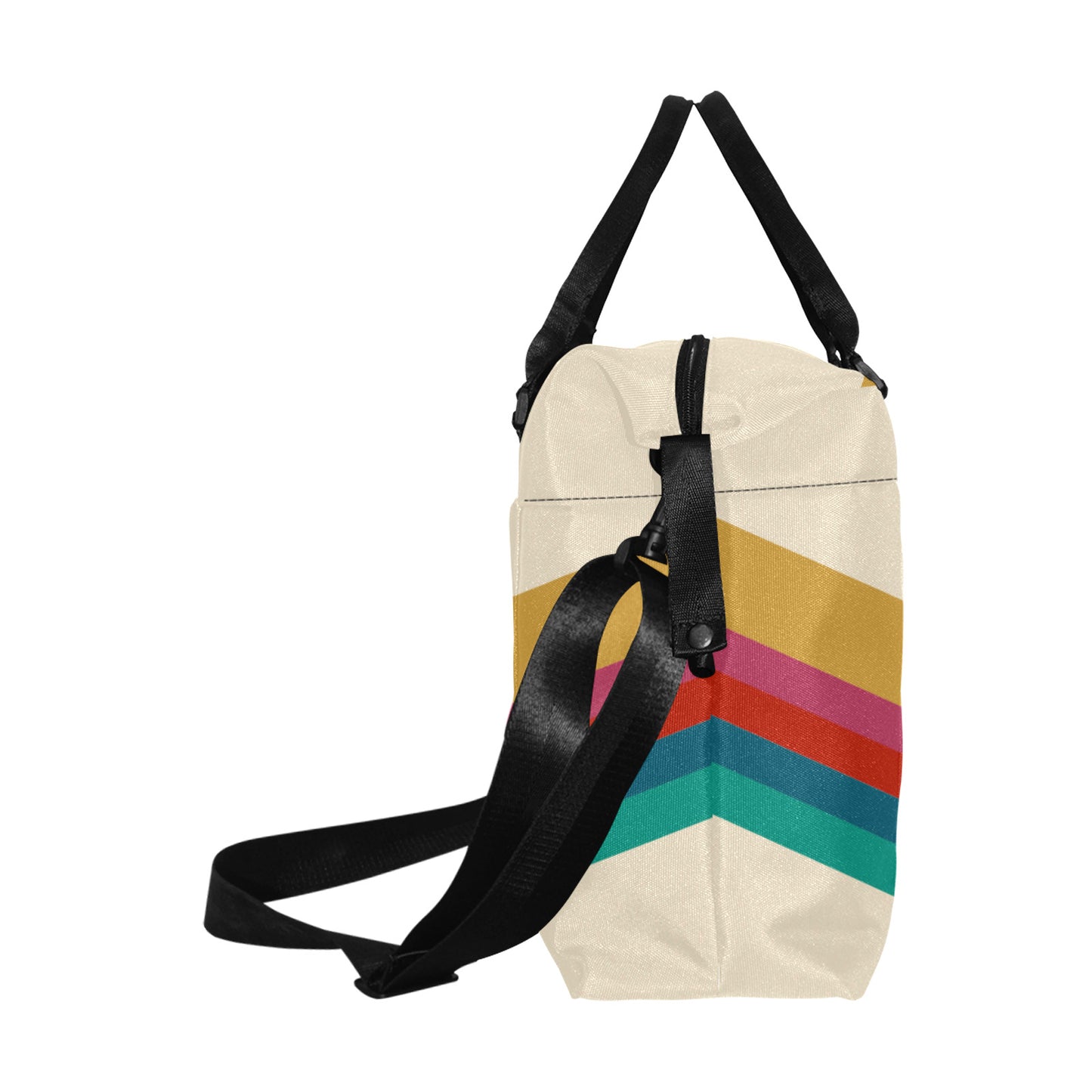 Retro Rainbow Guam CNMI Large Travel Duffel Bag