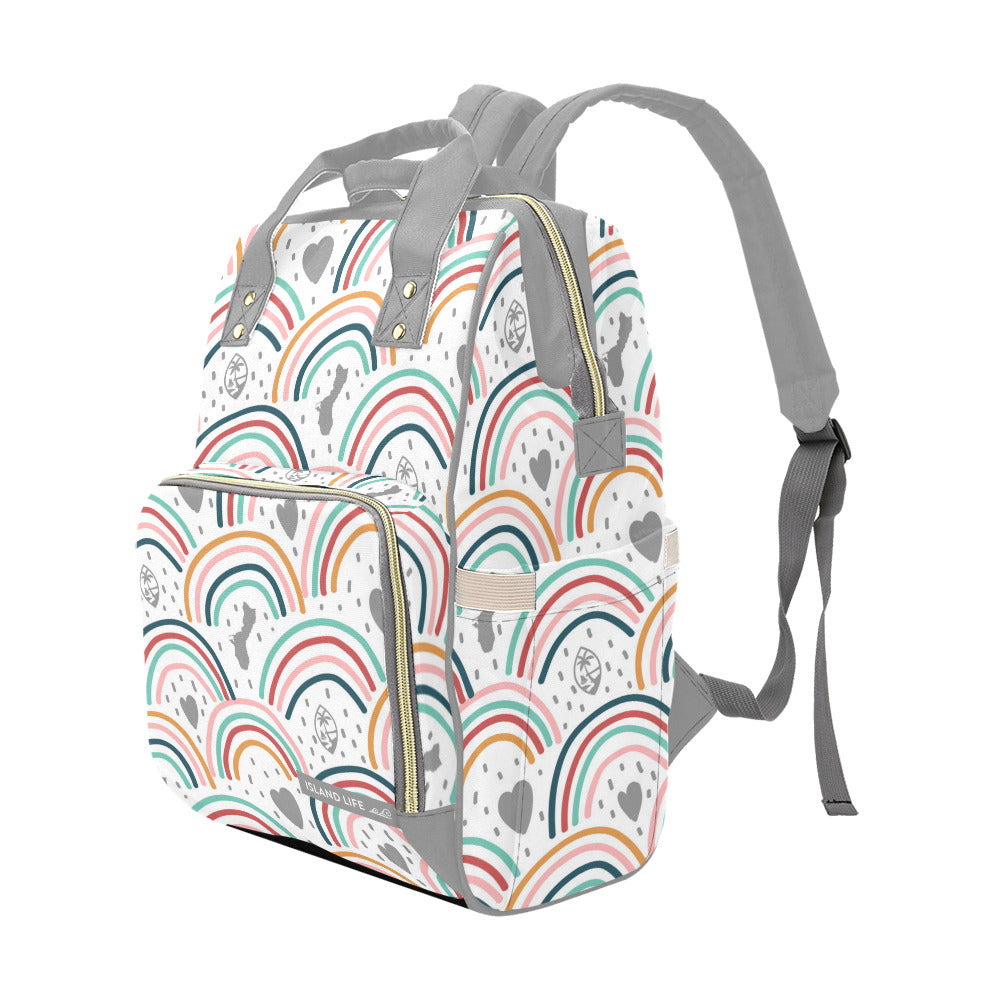 Guam Hearts and Rainbows Baby Diaper Backpack Bag