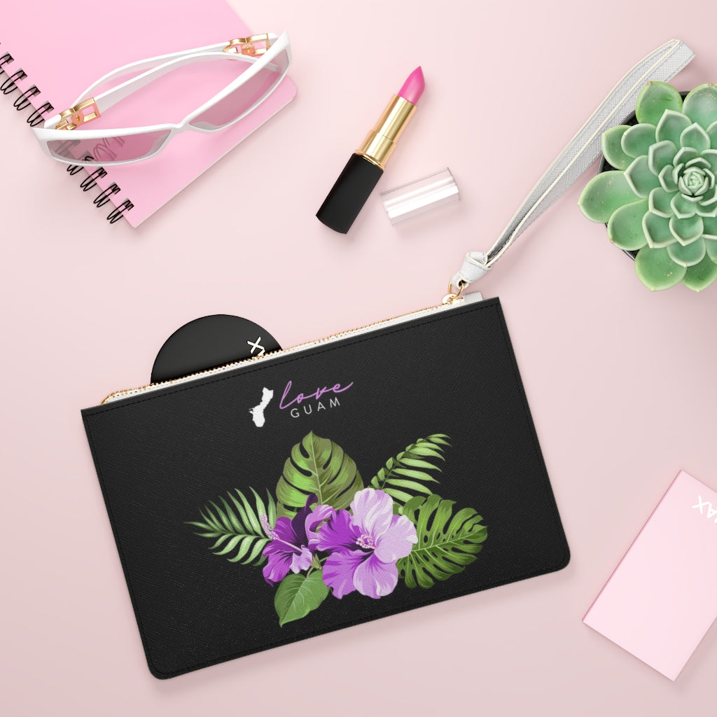 Love Guam Purple Clutch Bag