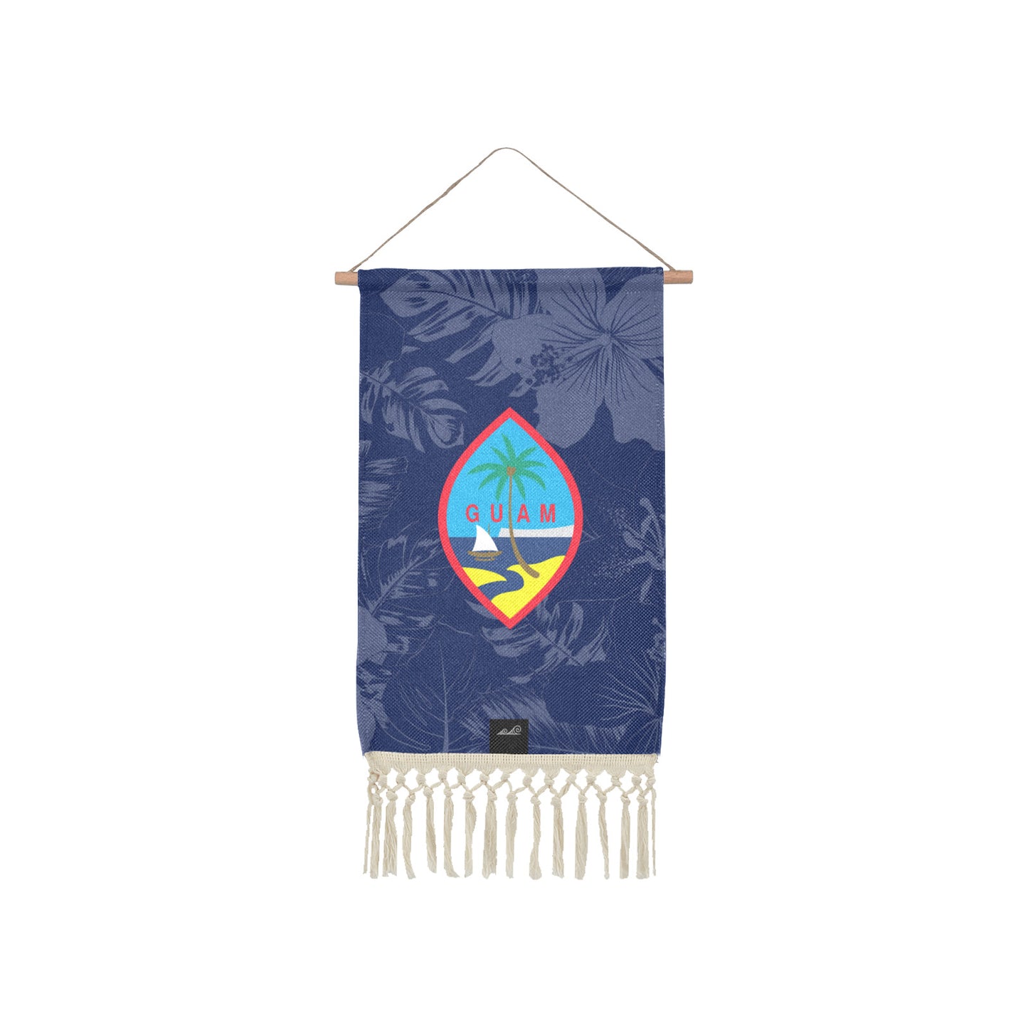 Guam Flag Floral Linen Hanging Poster