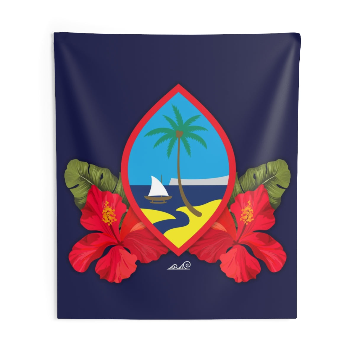 Guam Seal Hibiscus Paradise Indoor Wall Tapestry