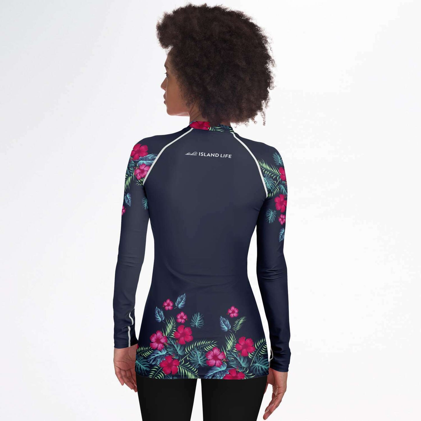 Guam Hibiscus Floral Women's Rashguard