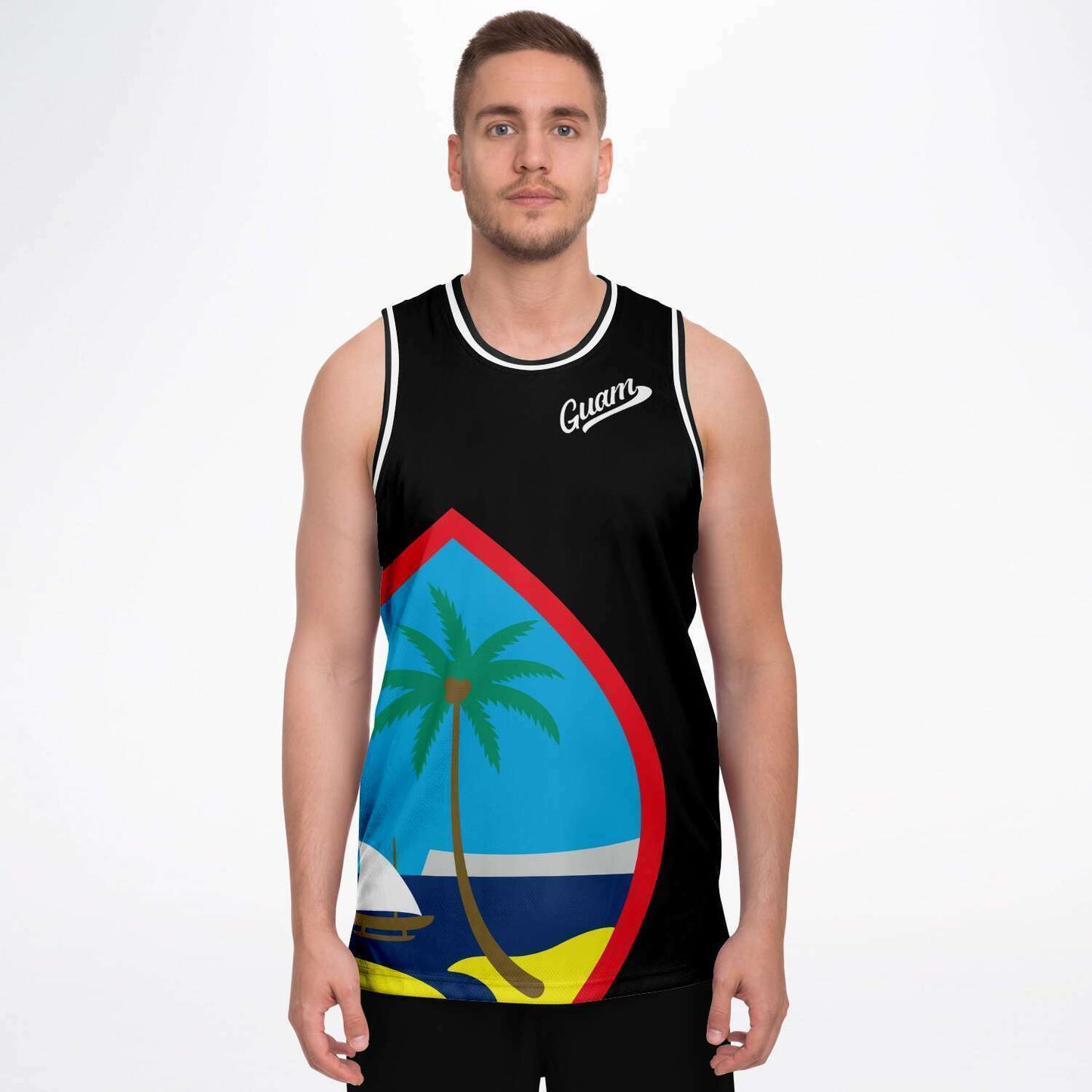 Guam Seal Black Basketball Jersey