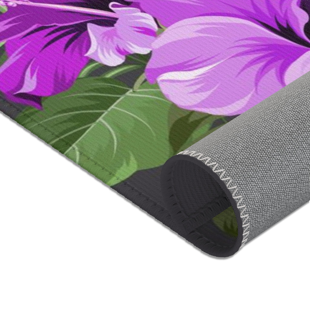 Love Guam Purple Hibiscus Area Rug