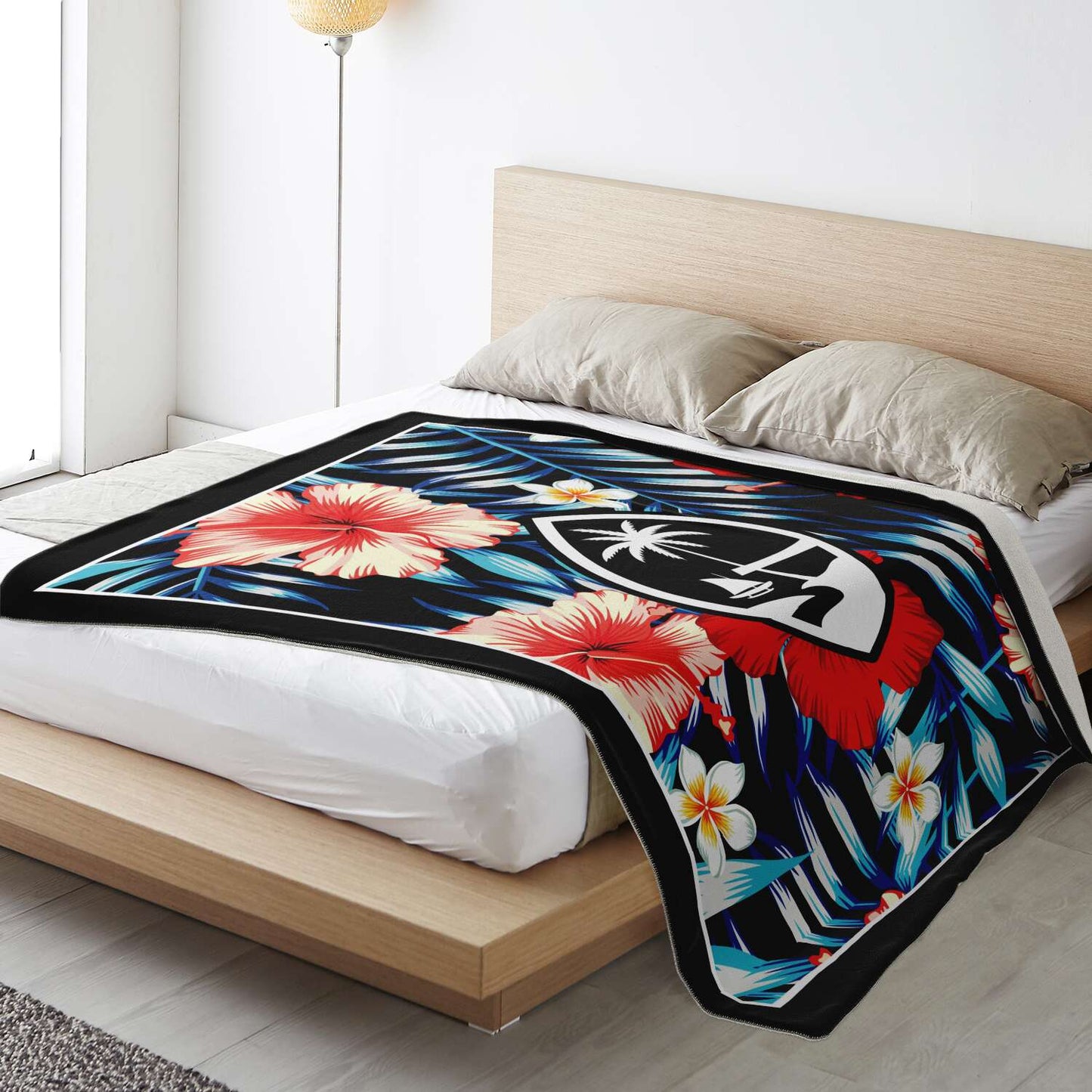 Guam Tropical Floral Microfleece Blanket