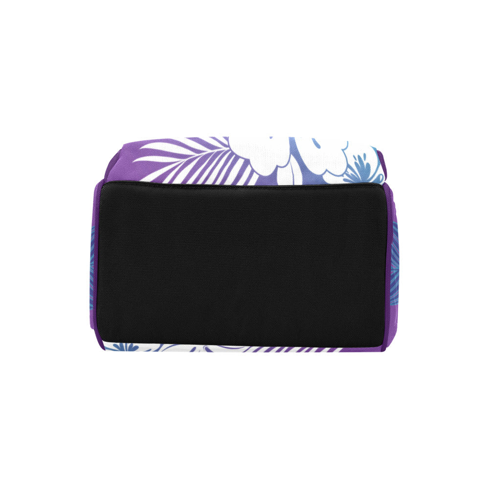 Guam Tropical Hibiscus Teal Purple Baby Diaper Backpack Bag