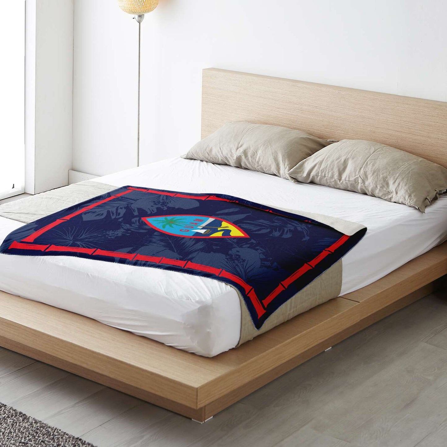Guam Flag Bamboo Microfleece Blanket