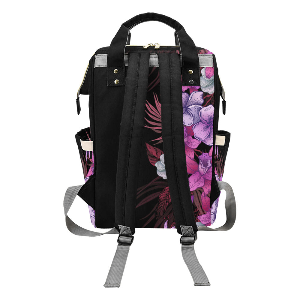 Guam Vintage Hibiscus Multi-Function Baby Diaper Backpack Bag