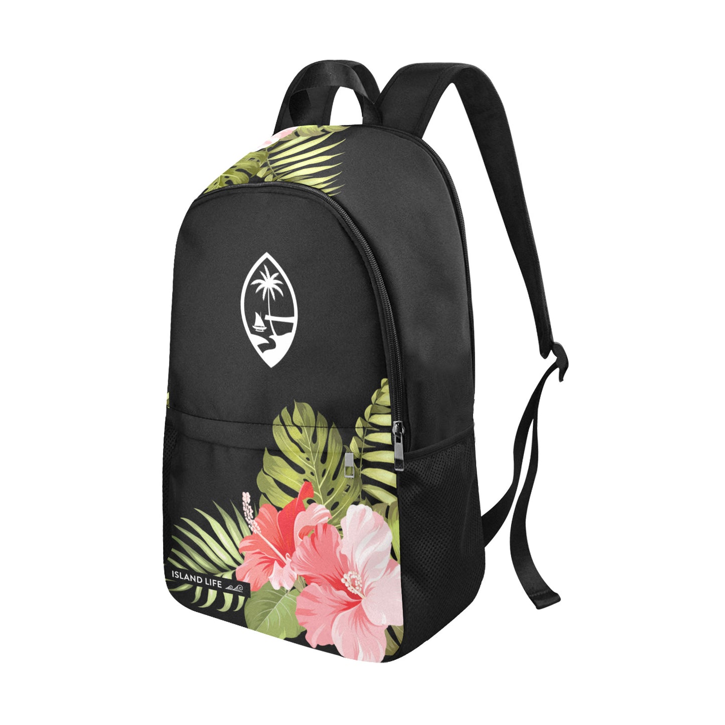 Guam Pink Hibiscus Laptop Side Pockets Backpack
