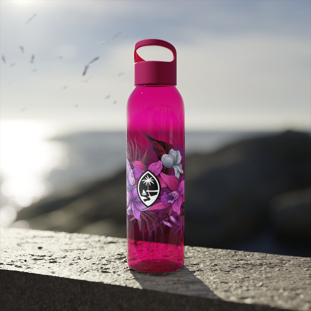 Guam Vintage Hibiscus Sky Water Bottle