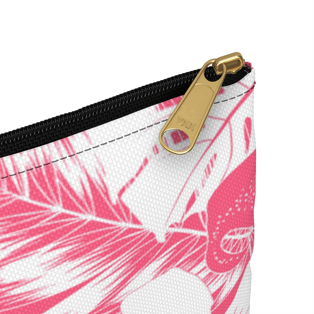 Guam CNMI Pink Floral Accessories Carry All Pouch