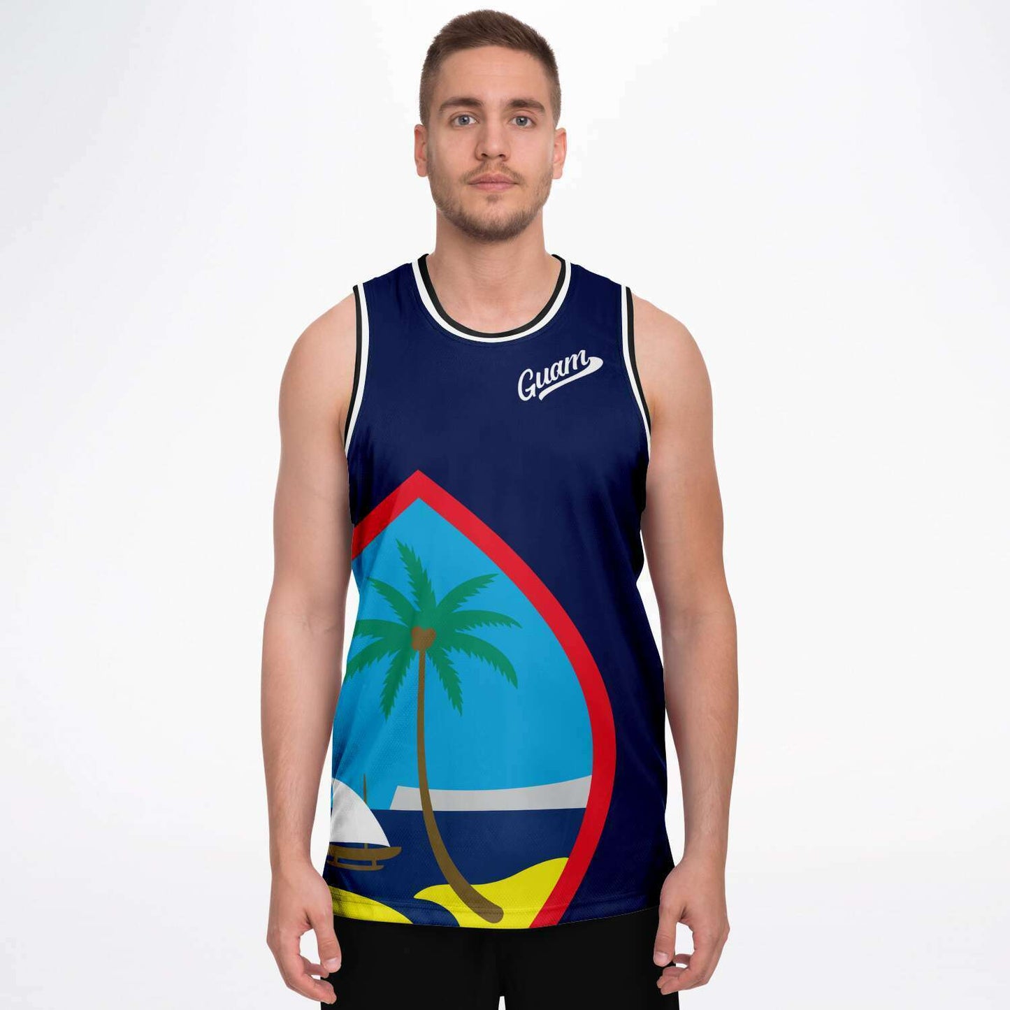 Guam Seal Blue Basketball Jersey