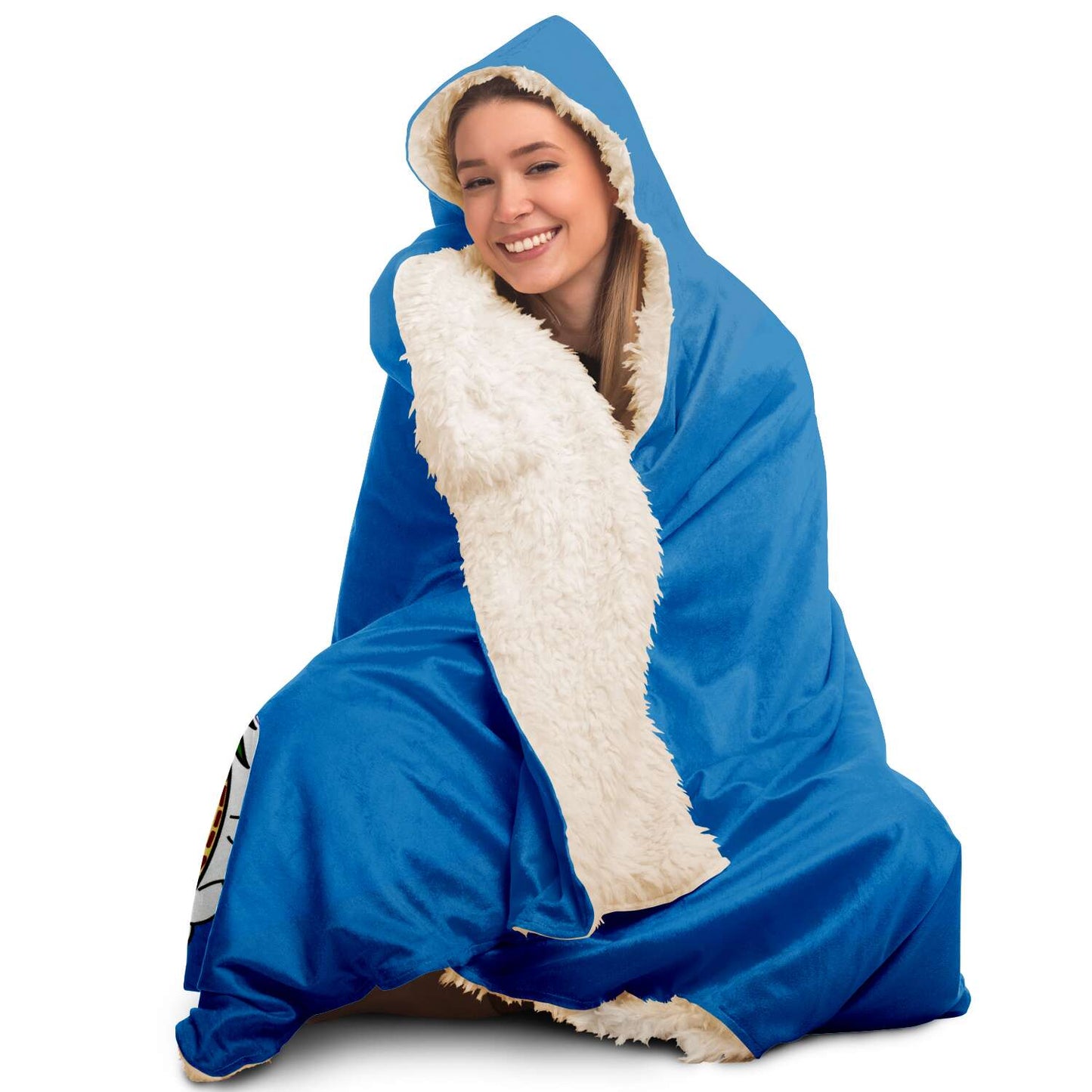 CNMI Seal Saipan Tinian Rota Premium Sherpa Hooded Blanket