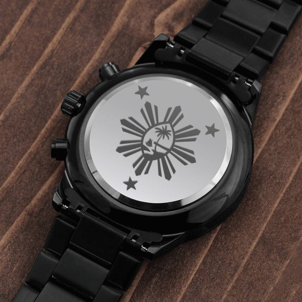 Guam Seal Philippines Black Chronograph Watch