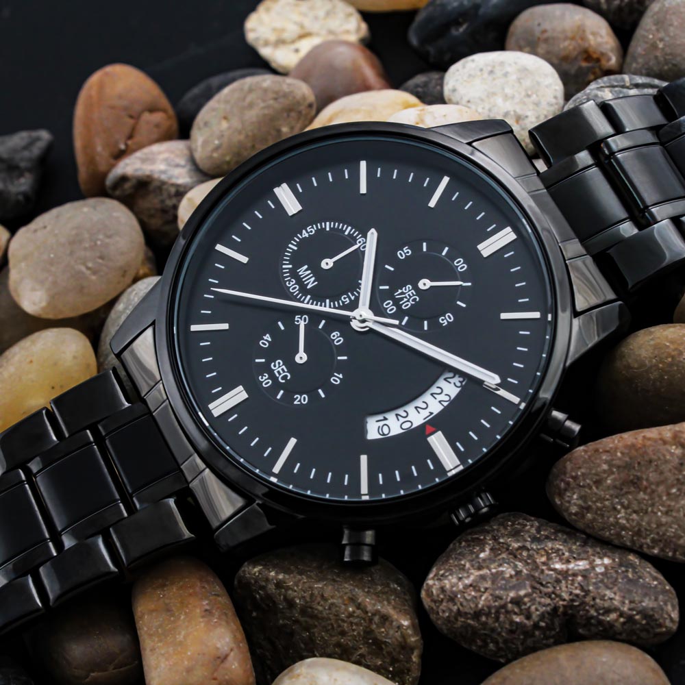 CNMI Seal Hook Black Chronograph Watch