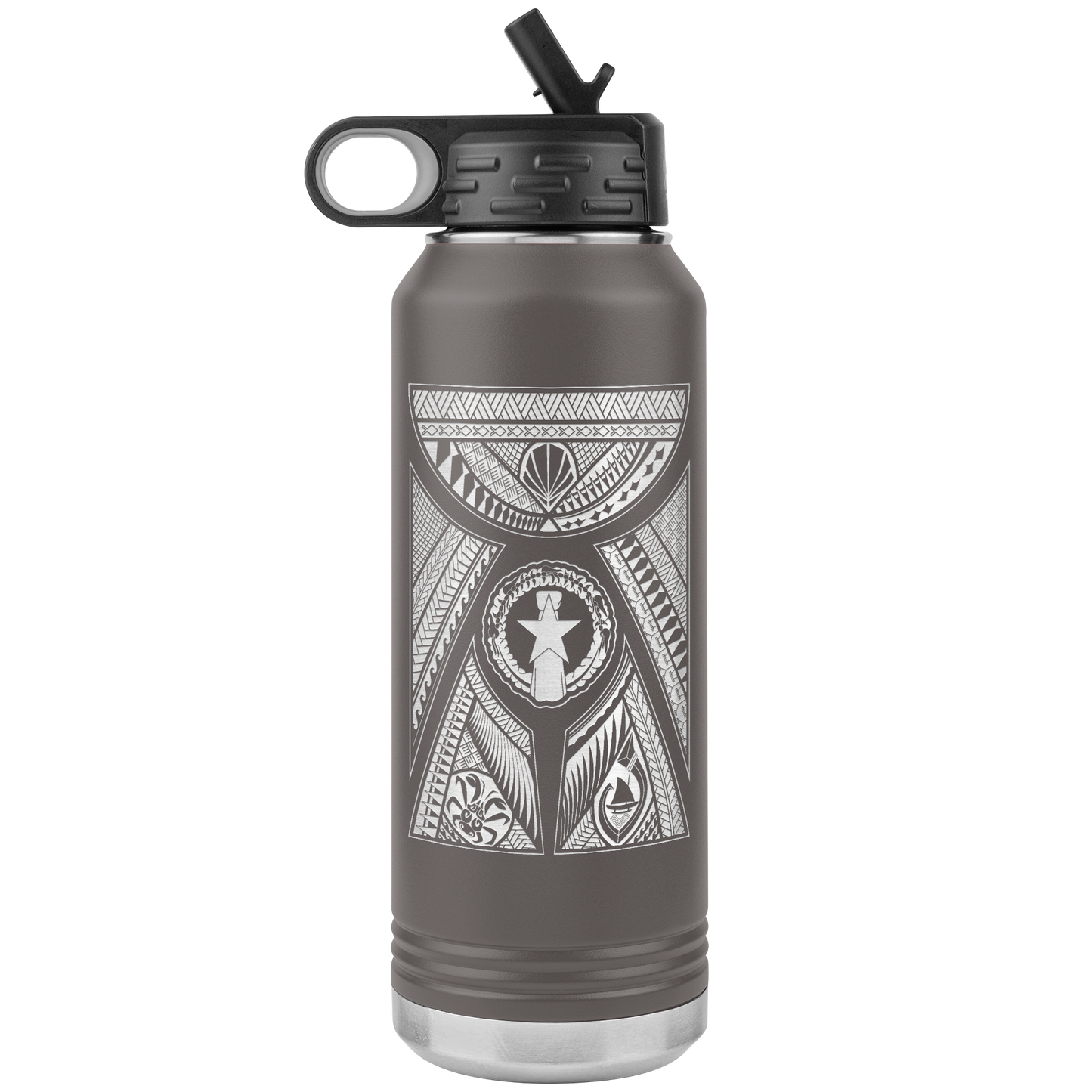 CNMI Latte Stone Tribal 32oz Water Bottle Tumbler