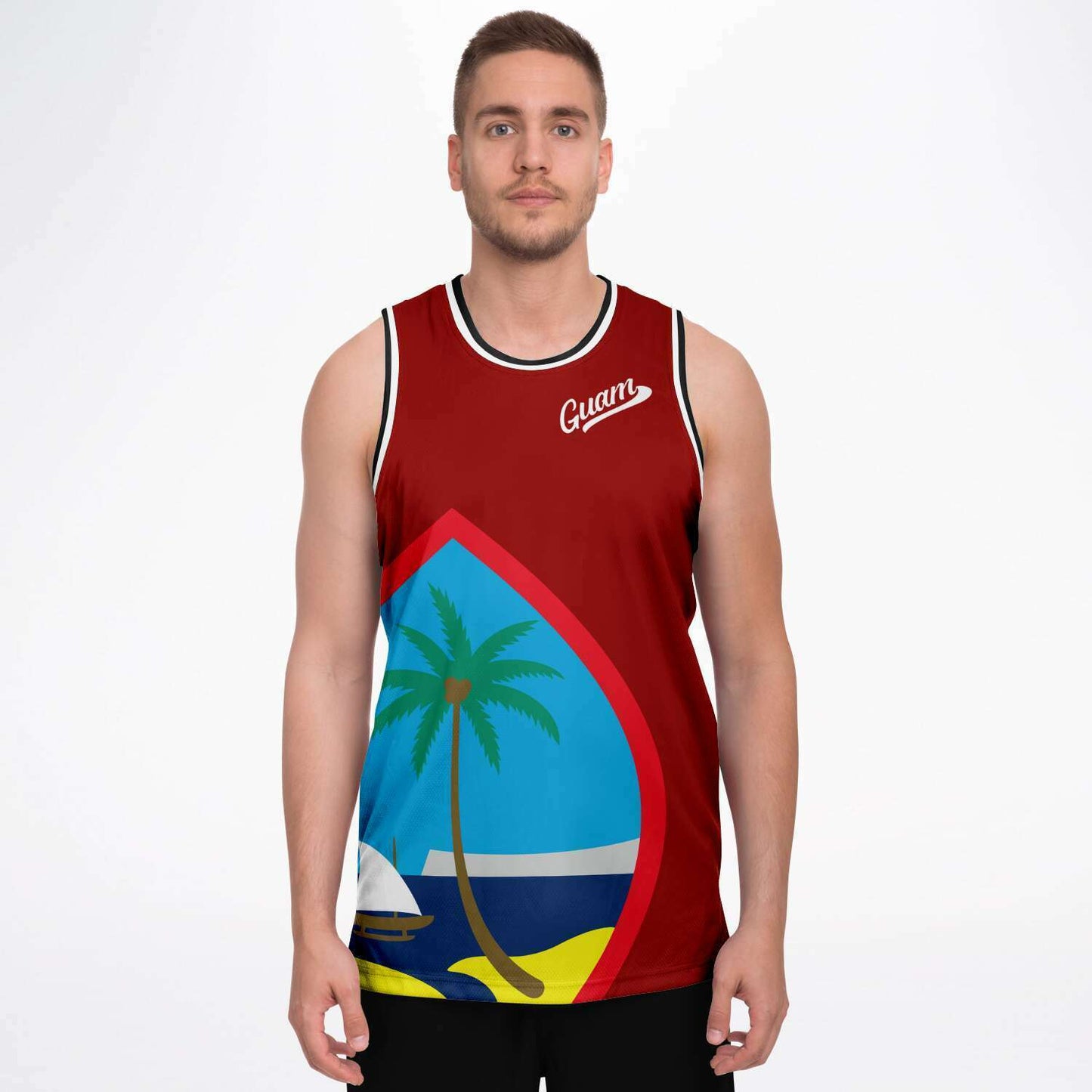 Guam Seal Red Basketball Jersey