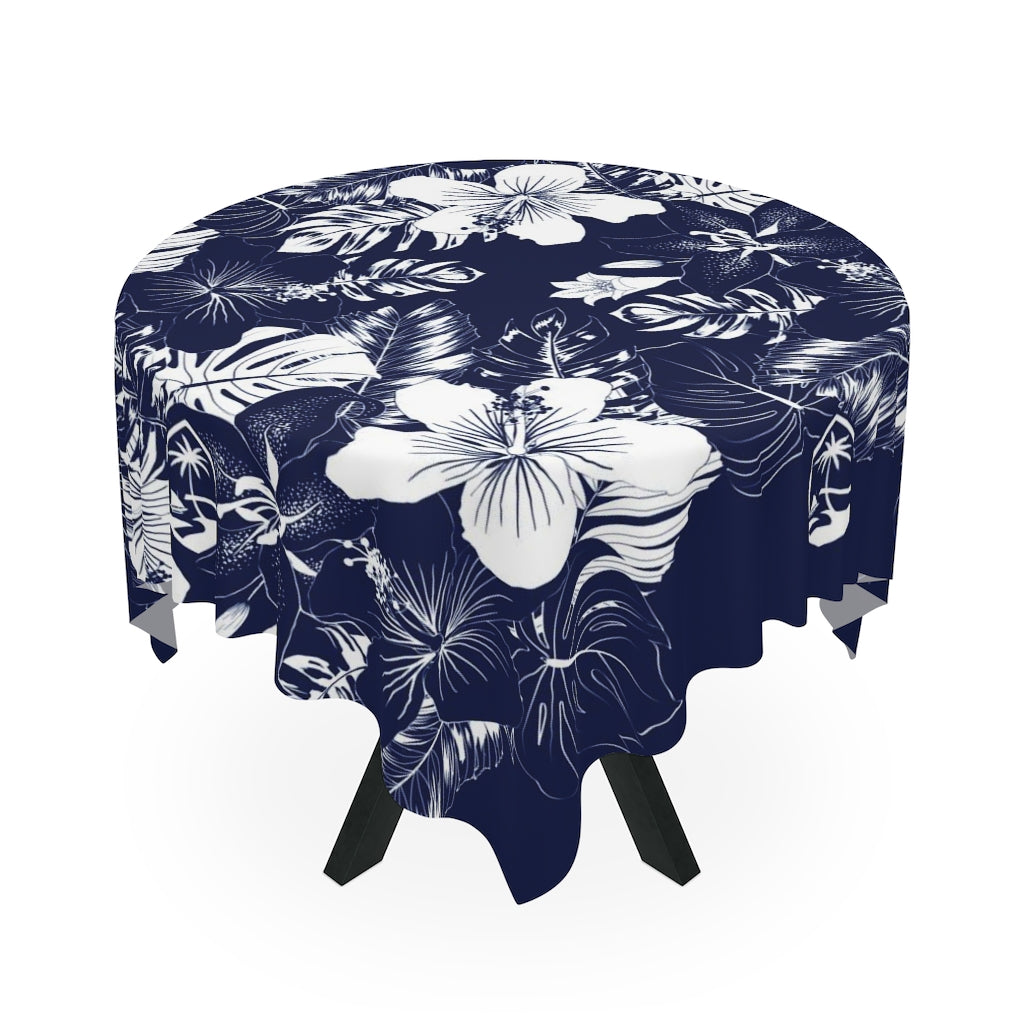 Guam Hibiscus Blue Table Cloth
