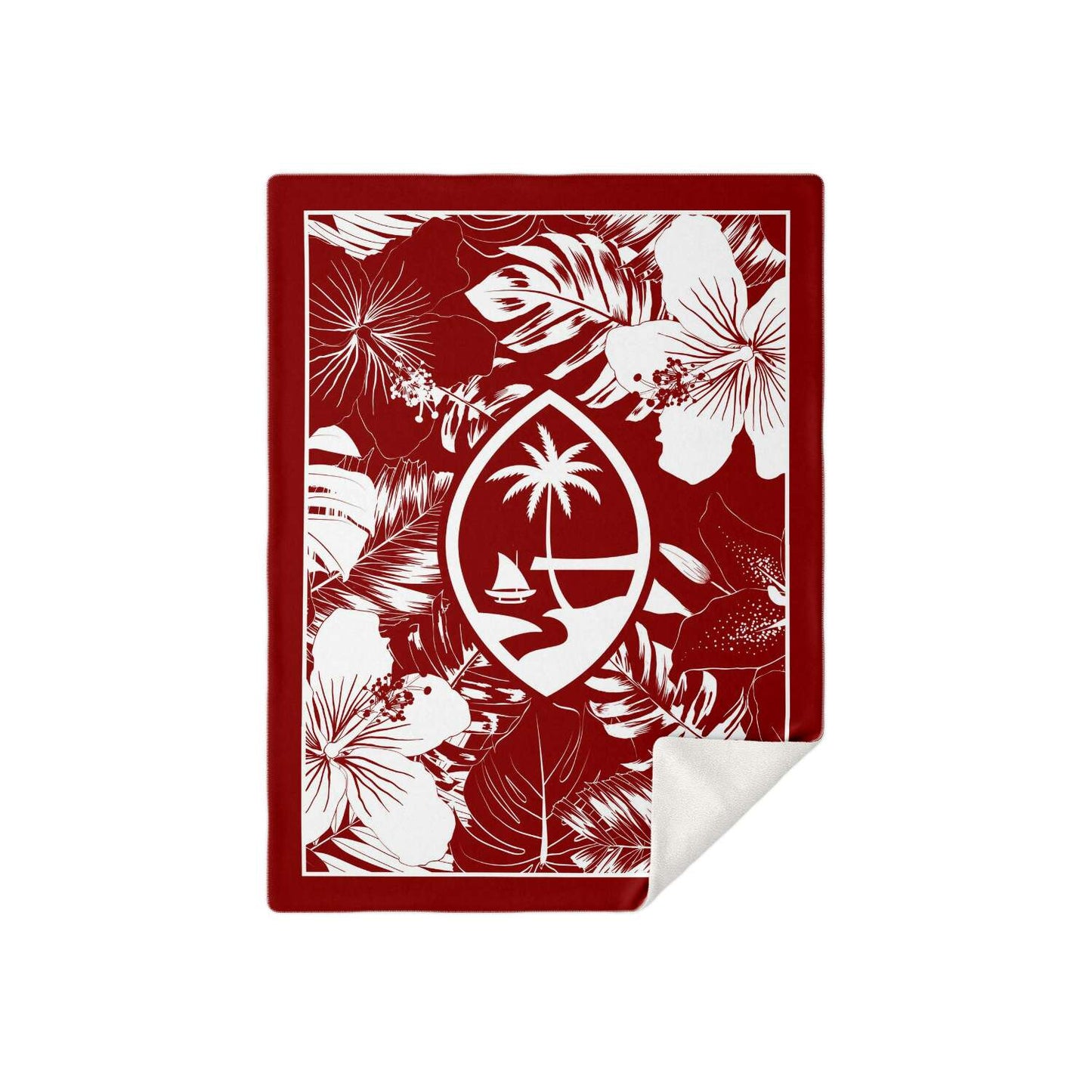 Guam Hibiscus Red Microfleece Blanket