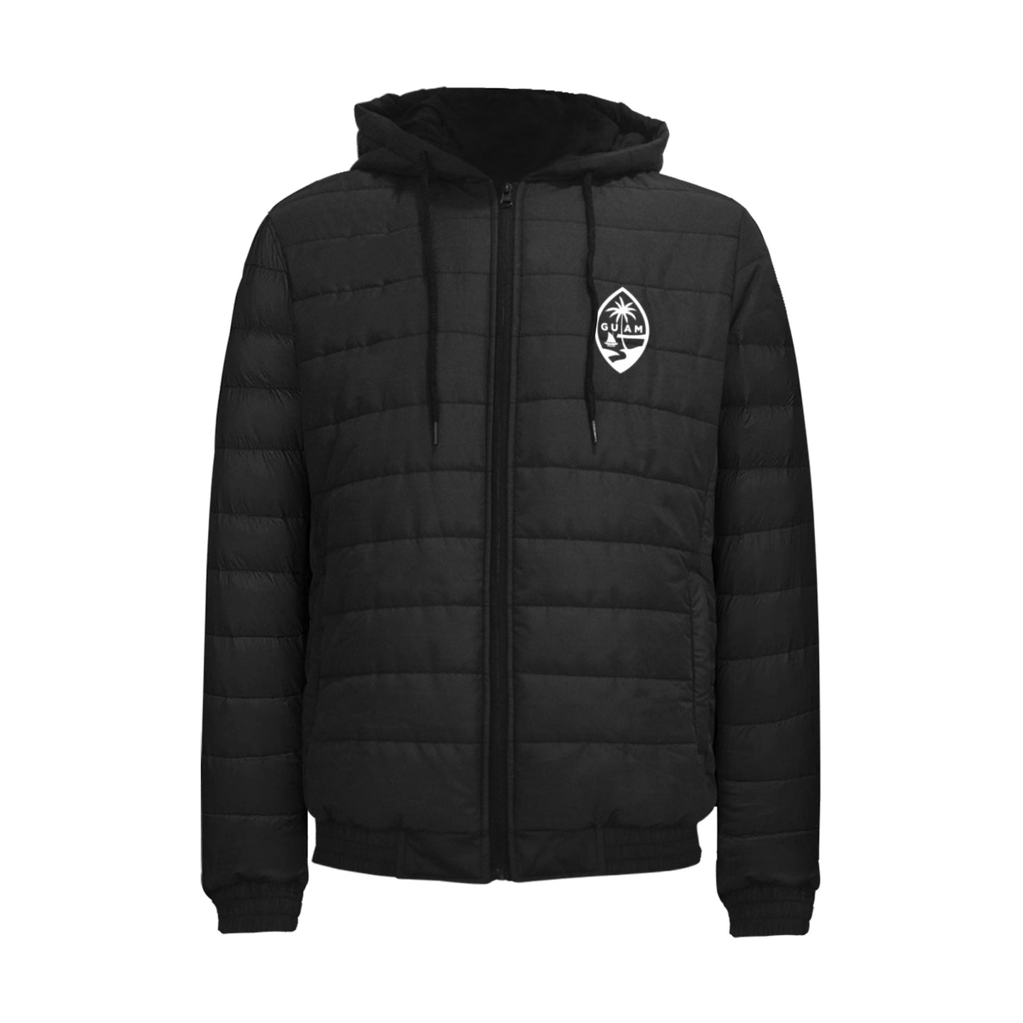 Guam Latte Stone Tribal Men's Hooded Padded Jacket
