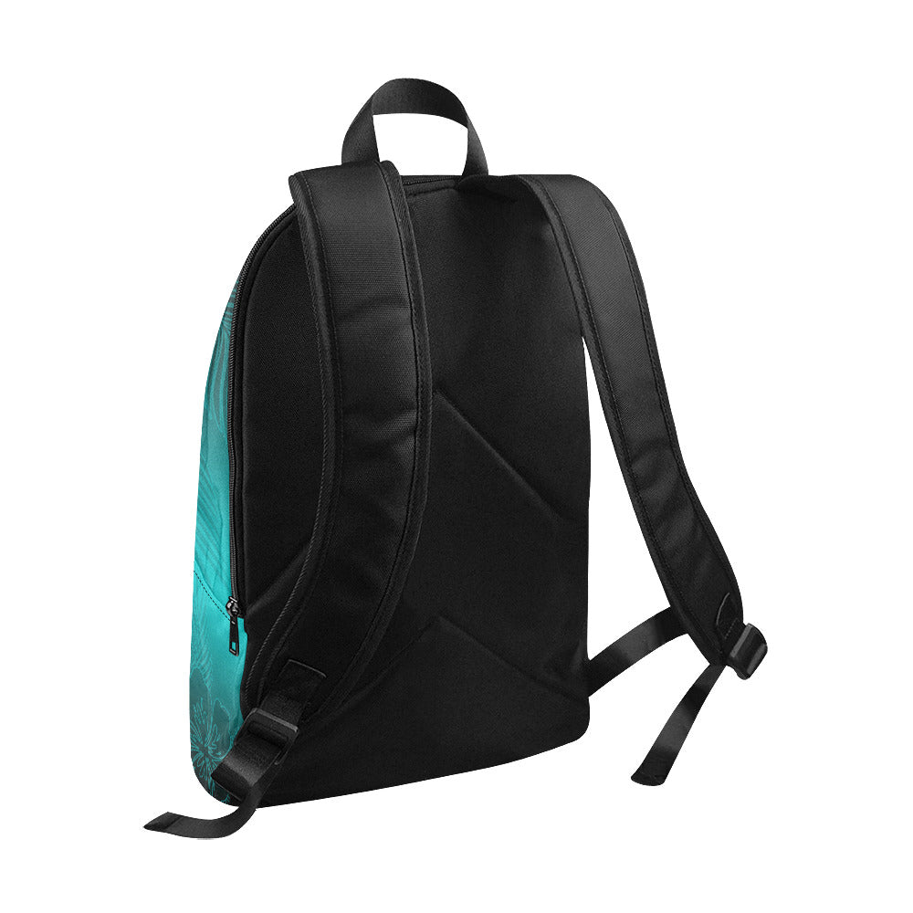 Guam Tropical Hibiscus Teal Laptop Backpack